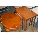 NEST OF TEAK TABLES & SMALL COFFEE TABLE