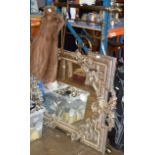 LARGE ORNATE FRAMED WALL MIRROR & HEADBOARD