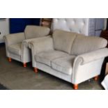 2 PIECE MODERN FABRIC SUITE LOUNGE SUITE