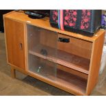 TEAK GLASS FRONTED BOOKCASE