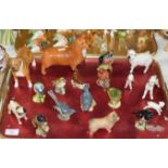TRAY WITH A COLLECTION OF VARIOUS BESWICK ANIMALS, DOGS, BIRDS, SHEEP ETC