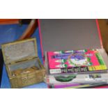 VARIOUS MODERN COMIC BOOKS & BRASS FINISHED BOX WITH QUANTITY COINAGE