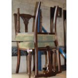 PAIR OF VICTORIAN MAHOGANY CHAIRS WITH PADDED SEATS