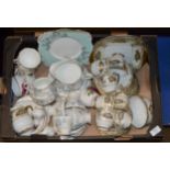 BOX CONTAINING ASSORTED TEA WARE, ROYAL ALBERT ETC