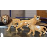 GROUP OF 3 BESWICK LION ORNAMENTS