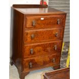 MAHOGANY & WALNUT 4 DRAWER CHEST