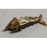 NOVELTY ABALONE INLAID ARTICULATED FISH BOTTLE OPENER