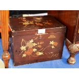 LARGE ORIENTAL LACQUERED WORK BOX