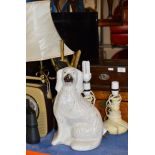 WALLY DOG, COMPANION SET & 3 VARIOUS LAMPS