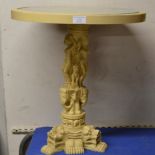 ORIENTAL STYLE OCCASIONAL TABLE WITH GLASS TOP