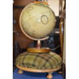 VINTAGE WORLD GLOBE & SMALL BUTTON STOOL