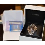 SEIKO SOLAR GENTS WRIST WATCH WITH BOX & PAPER WORK