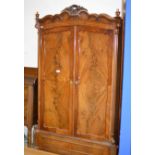 ORNATE VICTORIAN MAHOGANY DOUBLE DOOR WARDROBE