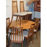 TEAK DINING TABLE WITH 6 CHAIRS