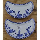 OCEAN LINER / NAUTICAL INTEREST - RARE PAIR OF MINTON'S ‘BLUE DELFT’ PATTERN CHINA PLATES, C.1920,