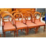 SET OF 8 VICTORIAN MAHOGANY BALLOON BACK CHAIRS