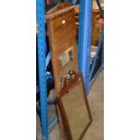 2 MAHOGANY FRAMED WALL MIRRORS