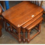 NEST OF 3 ERCOL OAK TABLES