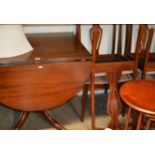 MAHOGANY DROP LEAF TABLE WITH 4 CHAIRS