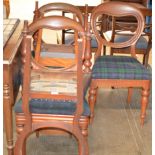 5 VICTORIAN MAHOGANY BALLOON BACK CHAIRS