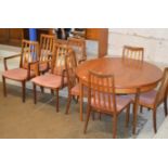 VINTAGE G-PLAN TEAK DINING TABLE WITH 8 CHAIRS