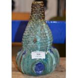 UNUSUAL 20TH CENTURY SCOTTISH STUDIO POTTERY VASE, THE STRIKING DOUBLE GOURD SHAPED TERRACOTTA