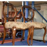 PAIR OF VICTORIAN ROSEWOOD BEDROOM CHAIRS