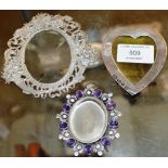 3 SMALL SILVER PICTURE FRAMES