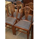 SET OF 4 MAHOGANY SHIELD BACK CHAIRS