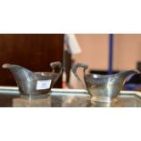 PAIR OF ART DECO STYLE BIRMINGHAM SILVER SAUCE BOATS, APPROXIMATE WEIGHT = 283.2 GRAMS