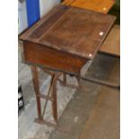 OLD SCHOOL DESK WITH METAL FRAME