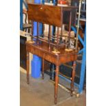 MAHOGANY FOLD OVER TABLE & MAHOGANY DROP LEAF TABLE