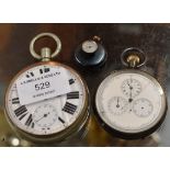 UNUSUAL POCKET WATCH, GOLIATH POCKET WATCH & SMALL WATCH FOB