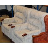 PAIR OF MODERN WING BACK ARM CHAIRS