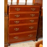 REPRODUCTION MAHOGANY 5 DRAWER CHEST