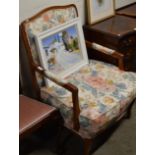 REPRODUCTION MAHOGANY FRAMED ARM CHAIR