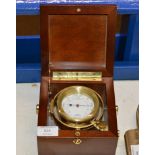 MAHOGANY CASED BRASS SHIPS BAROMETER