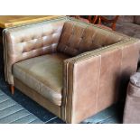 BROWN LEATHER CLUB STYLE CHAIR