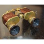 VINTAGE PAIR CARL ZEISS JENA TELEATER LEATHER BOUND OPERA GLASSES