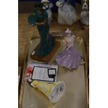 COALPORT FIGURINE, ROYAL DOULTON FIGURINE & 1 OTHER FIGURINE