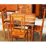 RUSTIC STYLE KITCHEN TABLE WITH 4 MATCHING CHAIRS