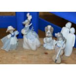 ROYAL DOULTON FIGURINE & 4 VARIOUS NAO ORNAMENTS