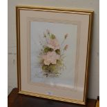 GILT FRAMED WATERCOLOUR - STILL LIFE, FLOWERS, BY BERNARD BANKS