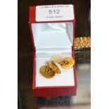 PAIR OF 18 CARAT GOLD CUFFLINKS - APPROXIMATE WEIGHT = 17.8 GRAMS