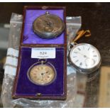 3 VARIOUS SILVER POCKET WATCHES