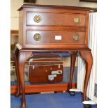 MAHOGANY 2 DRAWER BEDSIDE CHEST