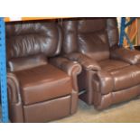 LEATHER ROCKING ARM CHAIR & LEATHER RECLINING ARM CHAIR