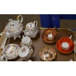 TRAY CONTAINING QUANTITY ROYAL STAFFORD "GOLDEN BRAMBLE" TEA WARE, ROYAL CROWN DERBY IMARI DISH &