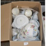 BOX WITH QUANTITY TEA WARE, QUEEN ANNE & PARAGON BELINDA