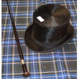 GENTS TOP HAT & GENTS WALKING CANE